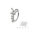 12PCS OF MULTI CZ BUTTERFLY 316L SURGICAL STEEL HOOP NOSE RING BOX